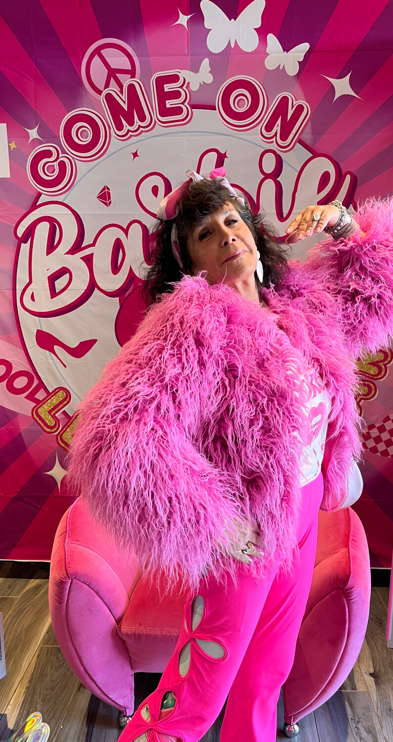 Superfan Kimdaria Maniatis was a vision in pink at the  Hurleyville Performing Arts Theatre screening of "Barbie."